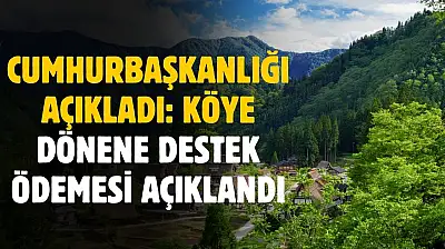 Cumhurbaşkanlığı paylaştı! Köye dönenene destek ödemesi açıklandı