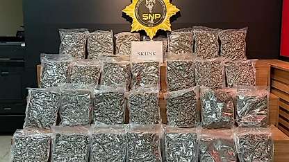 Yolcu otobüsünde 16 kilo 400 gram skunk ele geçirildi