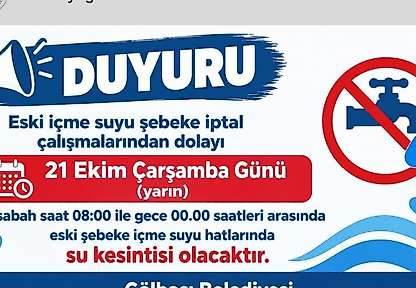 Gölbaşı Belediyesinden su kesintisi uyarısı