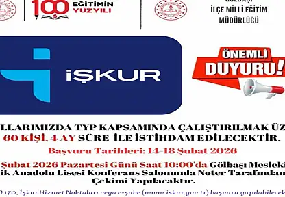 Gölbaşı'nda TYP Kapsamında 60 kişi işe alınacak