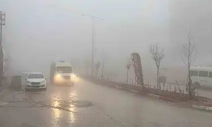 Besni'de yoğun sis etkili oldu