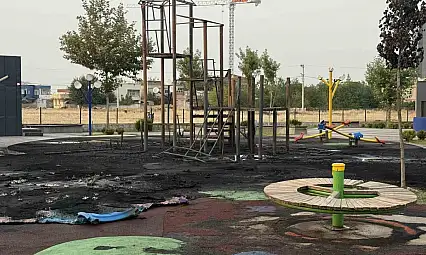 Diyarbakır'da çocuk parkı alevlere teslim oldu