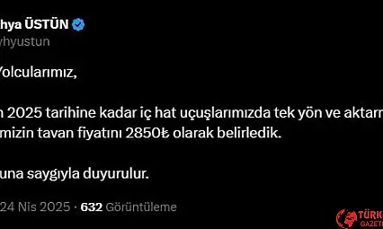 THY'de yeni tavan fiyat