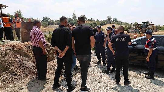 Adana'daki göçükte çalışma sırasında kaya parçası düşmüş