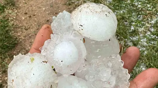 Adıyaman'da ceviz büyüklüğündeki dolu yağışı badem bahçelerine zarar verdi