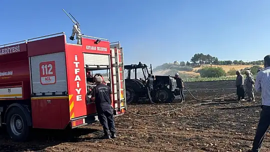 Anız yangını müdahale etmek isterken yandı