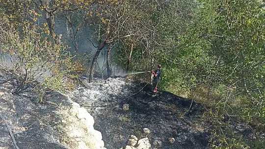 Darende'de bahçe yangını