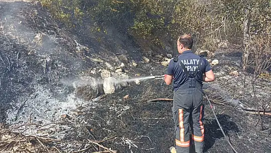 Darende'de bahçe yangını