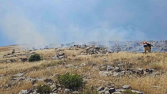 Elazığ'da dağlık alandaki yangına müdahale sürüyor