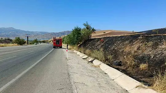 Elazığ'da otluk alanda yangın