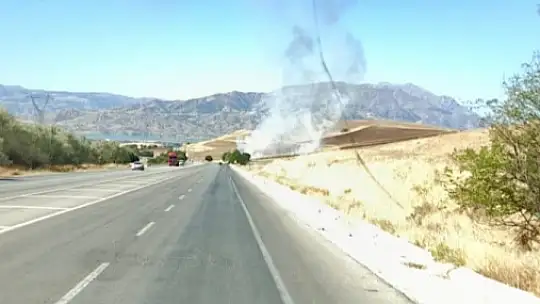 Elazığ'da otluk alanda yangın