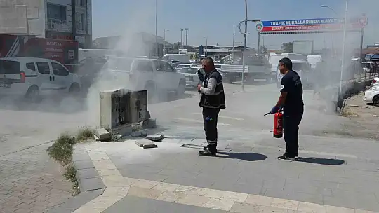 Malatya'da elektrik trafosunda yangın paniği