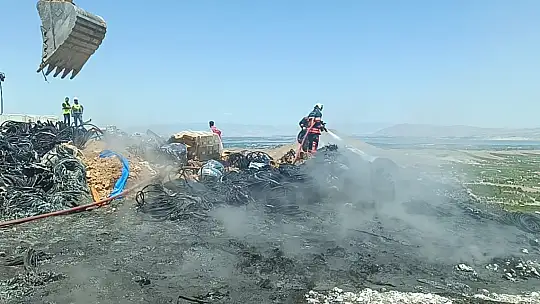 Malatya'da şantiyede korkutan yangın