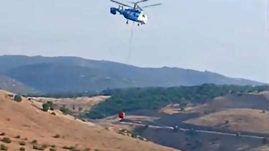 Malatya'daki orman yangınına havada müdahale