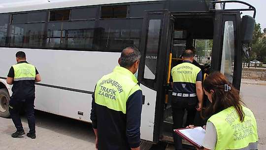 Şanlıurfa'da toplu taşıma araçları denetlendi