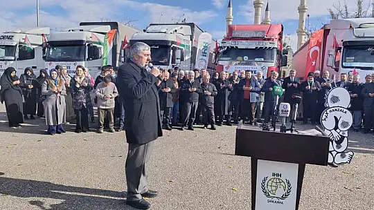 Şanlıurfa'dan Gazze'ye 6 tır insani yardım malzemesi gönderildi