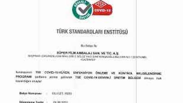 TSE Covıd-19 Güvenli Üretim Belgesi