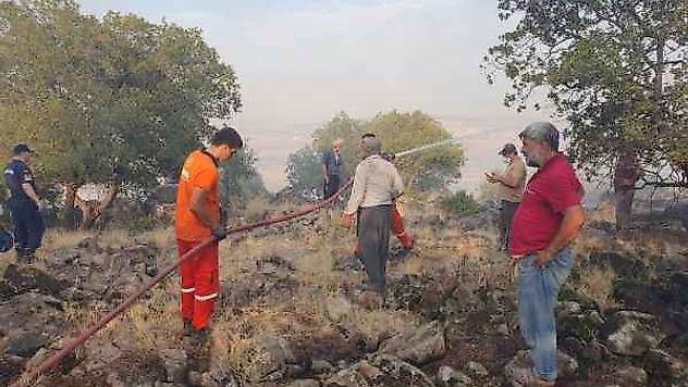 Yıldırım Düşmesi Sonucu Ormanlık Alanda Yangın Çıktı
