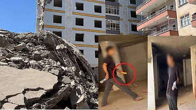 Yıkım yapılan binanın bodrum katında uyuşturucu içerken yakalandılar