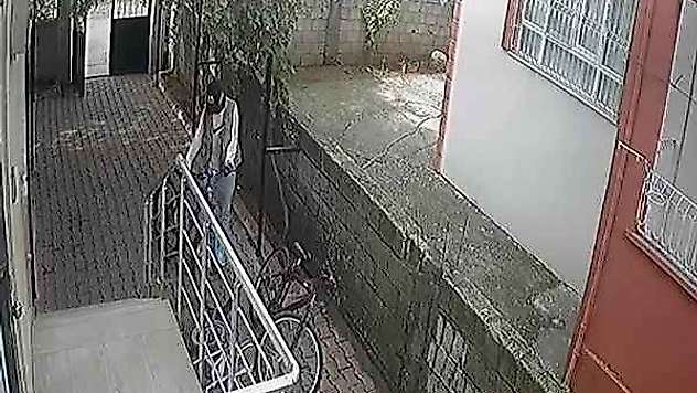 Yüzü maskeli hırsız bahçedeki bisikleti çalıp kayıplara karıştı