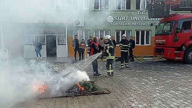 İtfaiyeden, Kurtalan MYO'da gerçeği aratmayan tatbikat