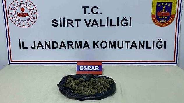 Siirt'te bir yolcunun üstünde 220 gram esrar ele geçirildi