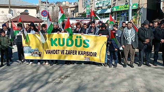 Dicle ilçesinde Filistin'e destek açıklaması