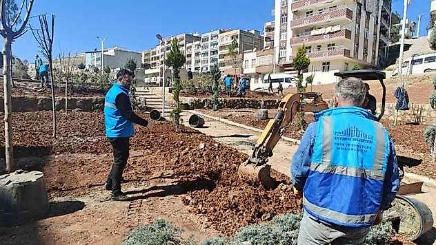 Eyyübiye'de ağaçlandırma ve yeşillendirme çalışmaları sürüyor
