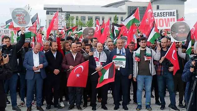 Erzurum'dan Filistin'e destek için yürüdüler