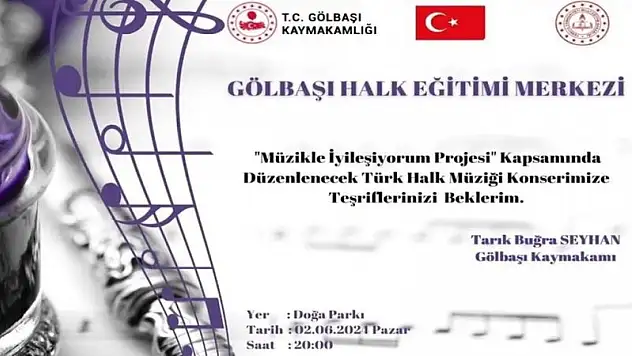 Gölbaşı'nda Türk Halk Müziği Konseri düzenlenecek