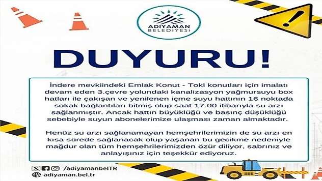 Başkan Tutdere'den su kesintisiyle ilgili açıklama