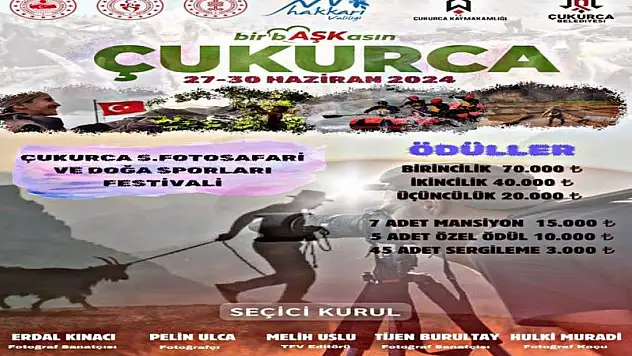 Çukurca 5. Foto safari ve doğa sporları festivali yapılacak