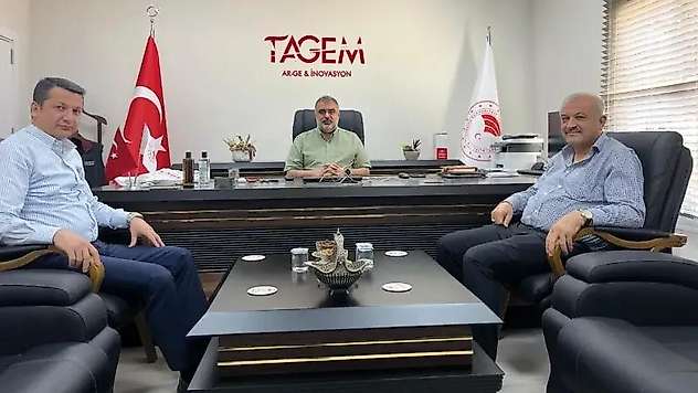 Başkan Olgun'dan Adıyaman Badem Araştırma Enstitüsü Müdürü Mehmet Aslan'a ziyaret