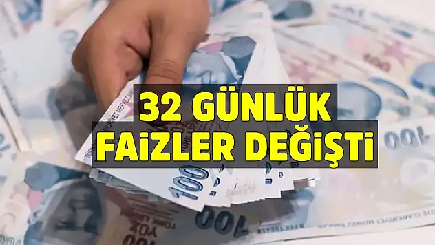 32 günlük faizler yenilendi! 1 milyon TL'nin getirisi değişti
