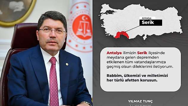 Adalet Bakanı Tunç'tan Serik ilçesine geçmiş olsun mesajı