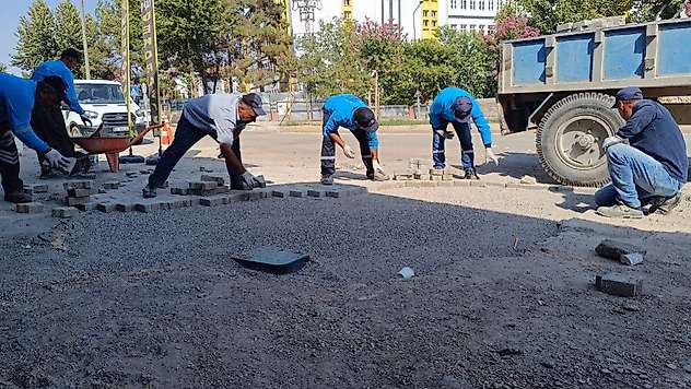 Adıyaman Belediyesi'nden Asfalt serimi öncesi yoğun mesai