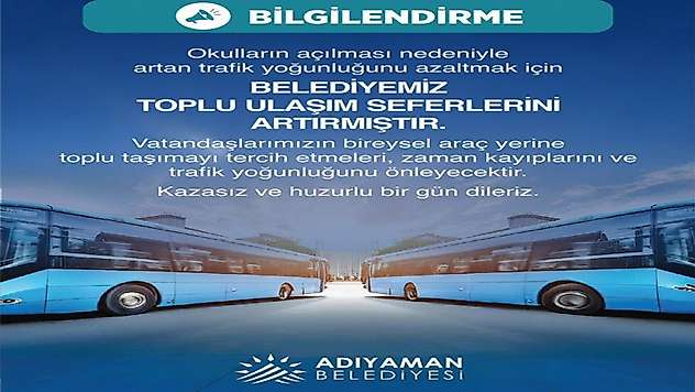 Adıyaman Belediyesi toplu taşıma sefer sayısını artırdı
