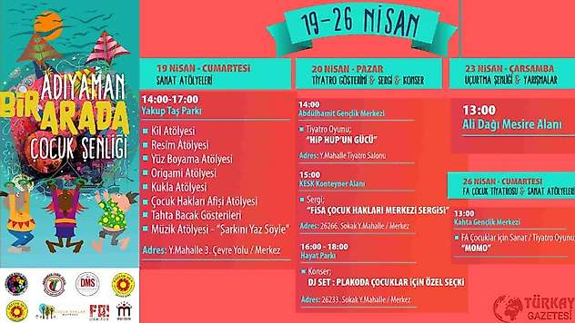 'Adıyaman Bir Arada Çocuk Şenliği' 19-26 Nisan tarihleri arasında ikinci kez düzenleniyor