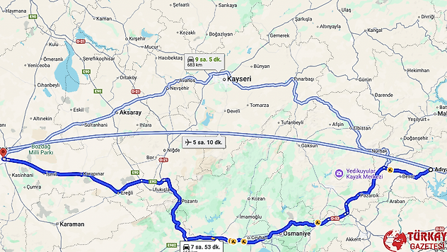 Adıyaman Konya arası kaç km? Otomobil, tren, otobüs ve uçakla kaç saat?