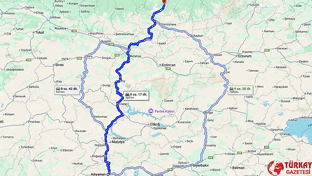 Adıyaman Trabzon arası kaç km? Otomobil, tren, otobüs ve uçakla kaç saat?