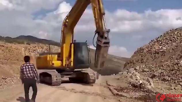 Adıyamanlı operatörün iş makinesiyle imtihanı