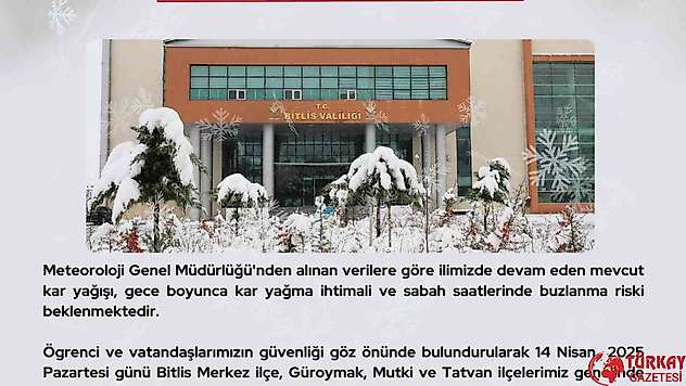 Bitlis'te eğitime kar engeli