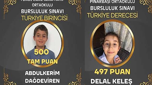 Çelikhanlı iki öğrenciden bursluluk sınavında büyük başarı