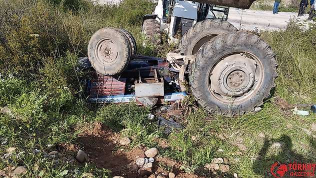 Devrilen traktörün altında kalan şahıs ağır yaralandı