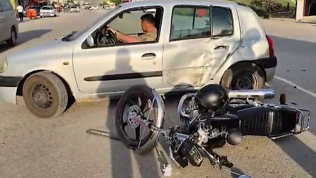 Gaziantep'te otomobil ile çarpışan motosikletin sürücüsü yaralandı