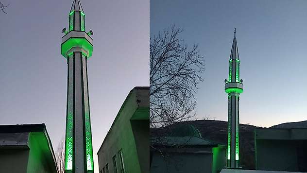 Gölbaşı Akçabel Köyü Cami minaresi yeniden inşa edildi