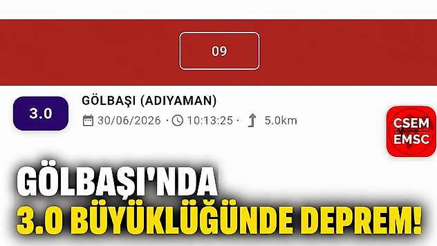 Gölbaşı'nda 3.0 Büyüklüğünde Deprem
