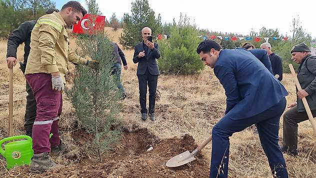 Gölbaşı'nda Fidanlar toprakla buluştu