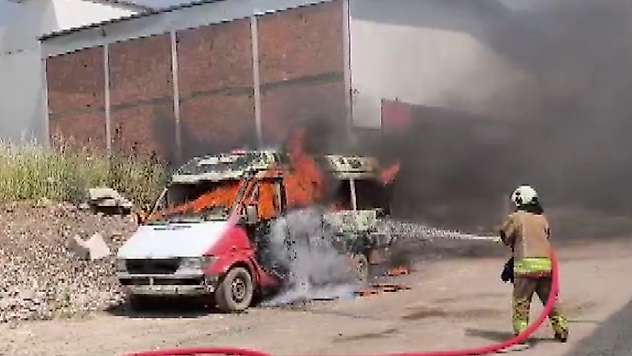 Kahramanmaraş'ta minibüs yangını