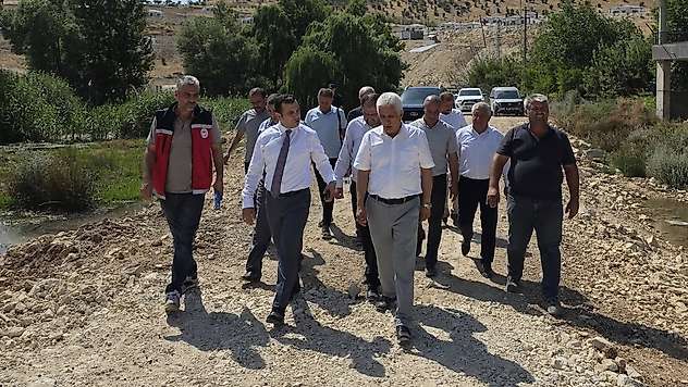 Kaymakam Algın, Tarımsal sulama ve güçlendirme projesi çalışmalarını yerinde inceledi